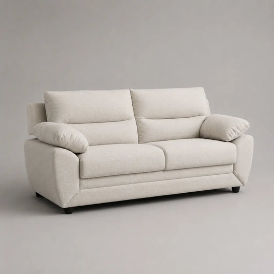 Divano a 3 posti in tessuto bianco rotto, 210 × 95 × 95 cm
